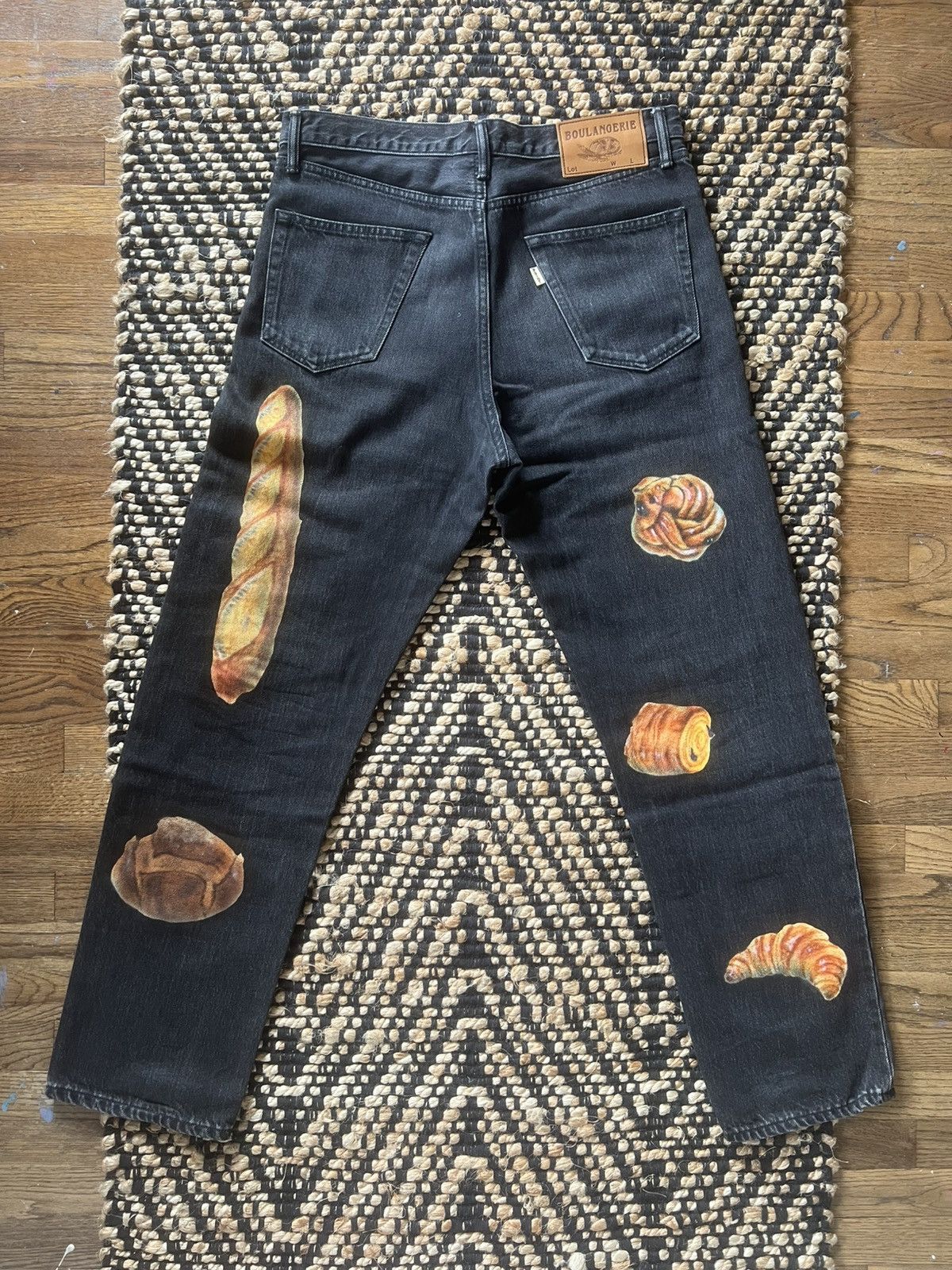 Doublet Doublet AW20 Hand Painted “Boulangerie” Washed Black Denim Size US 32 / EU 48 - 4 Thumbnail