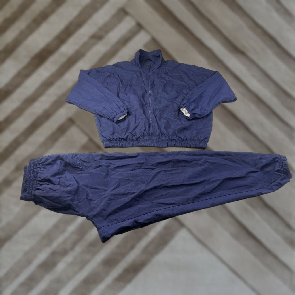 Nike VINTAGE Nike Track Suit Jacket Pants Windbreaker Lined Nylon Blue Mens XL Size 46R - 1 Thumbnail