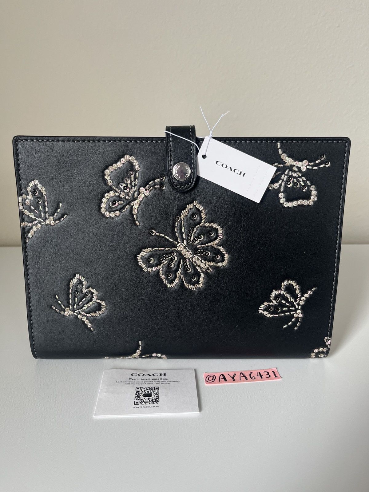 Coach Coach Notebook With Butterfly Print Size ONE SIZE - 1 Thumbnail
