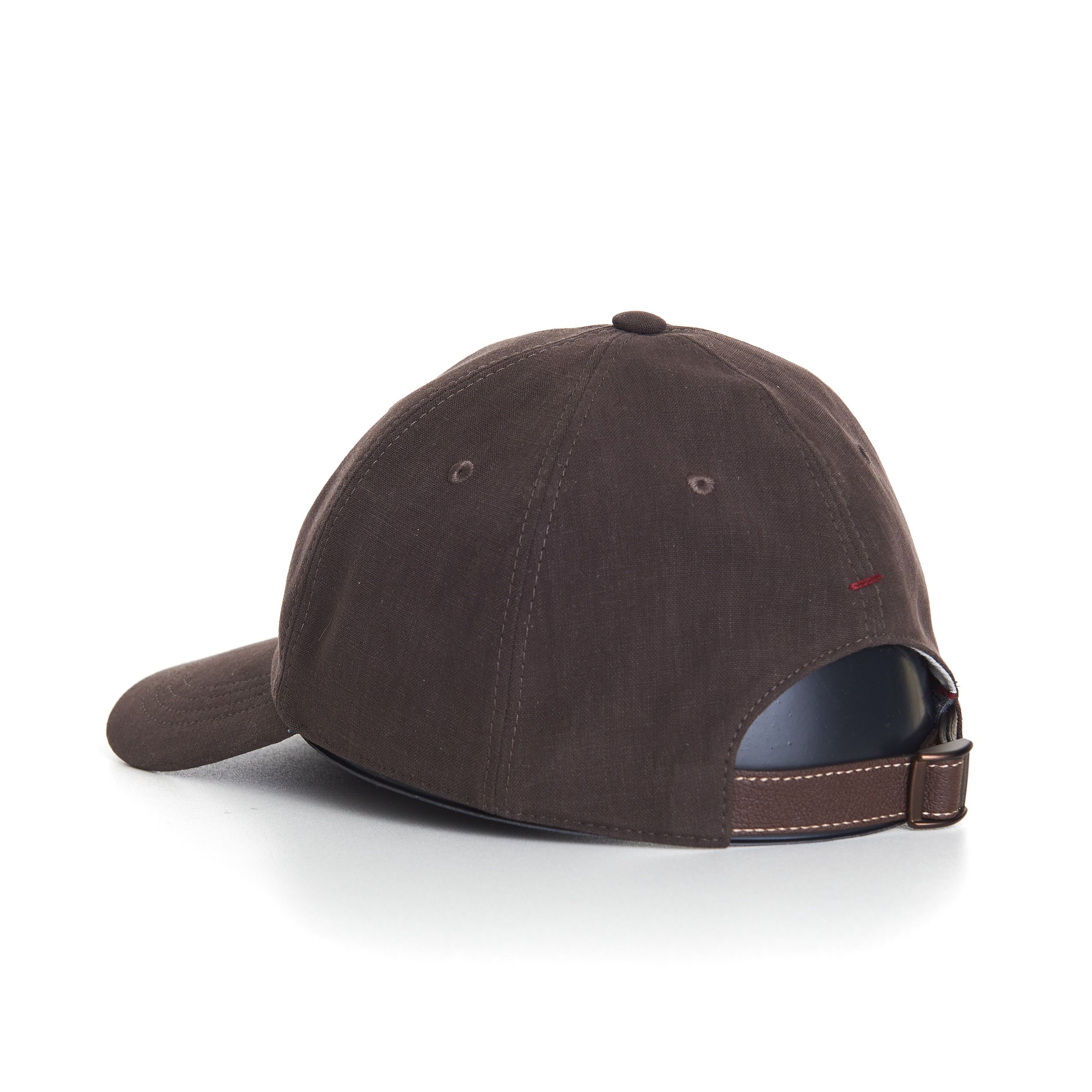 Brunello Cucinelli Baseball Cap In Brown Linen With Embroidered Logo Size M Size ONE SIZE - 3 Thumbnail