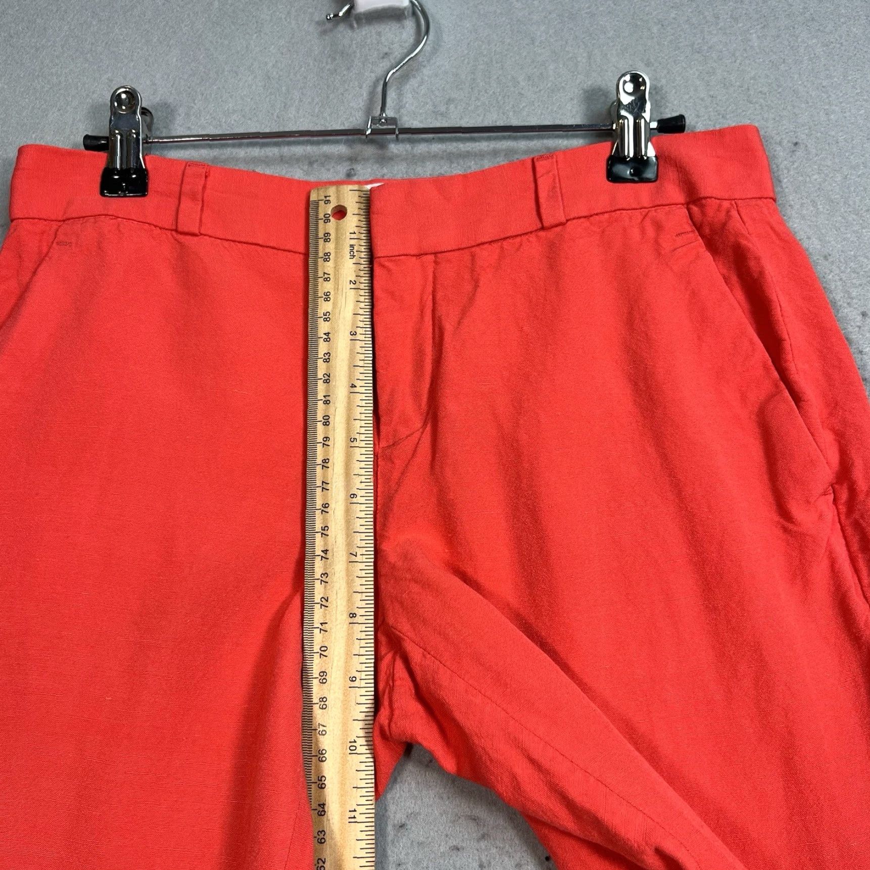 Banana Republic VINTAGE Banana Republic Logan Capri Pants Womens 0P Red Linen Blend Size 25" / US 0 / IT 36 - 7 Thumbnail