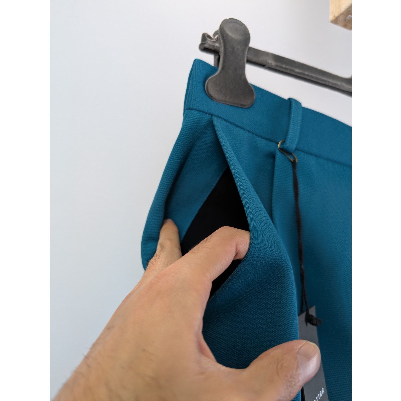 BOTTER o1rshd1 CC20 Wool Classic Trouser with Pleated in Petrol Size US 32 / EU 48 - 7 Thumbnail