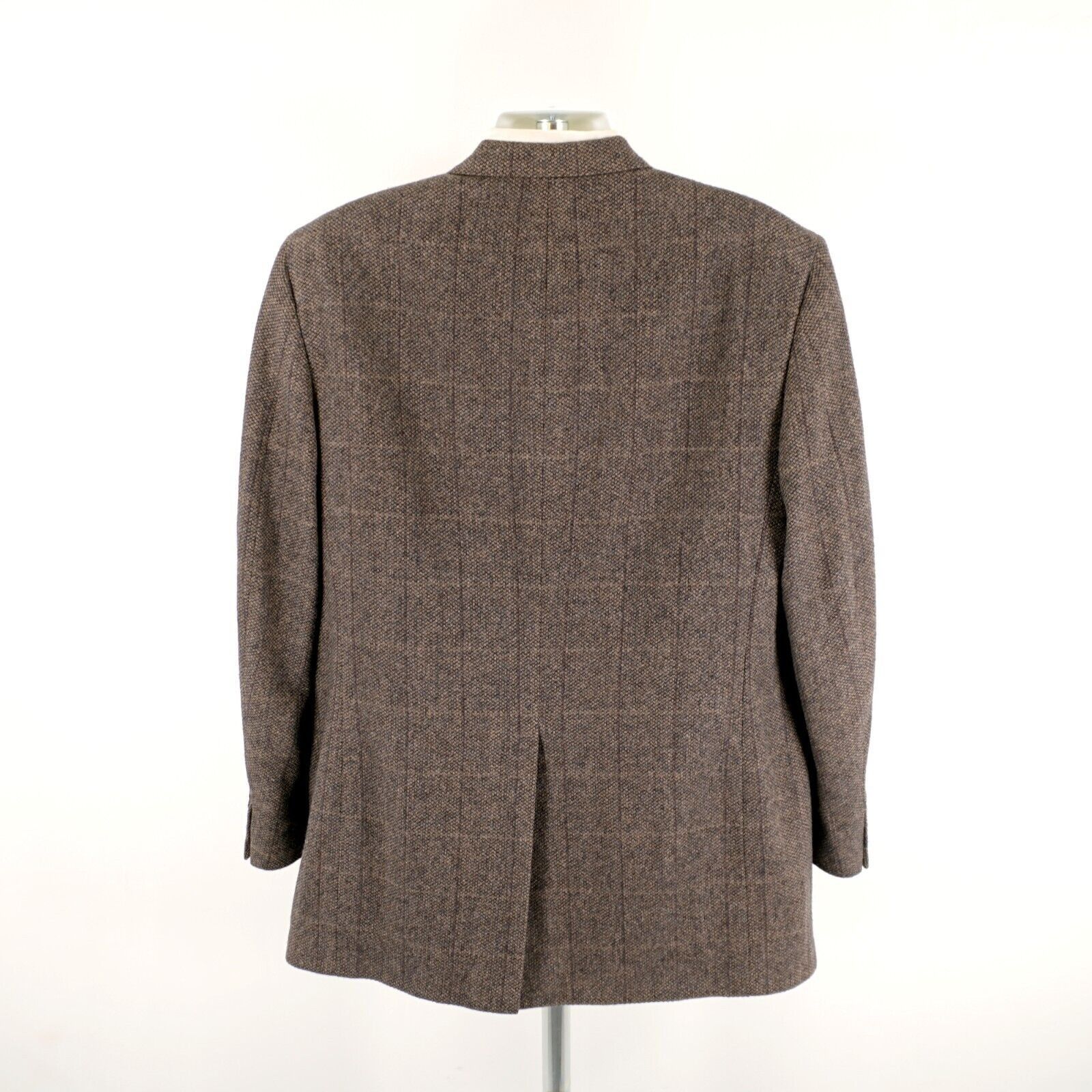 Bill Blass Bill Blass Tweed Wool Brown Black Birdseye Windowpane 2 Butt Size 44L - 7 Thumbnail