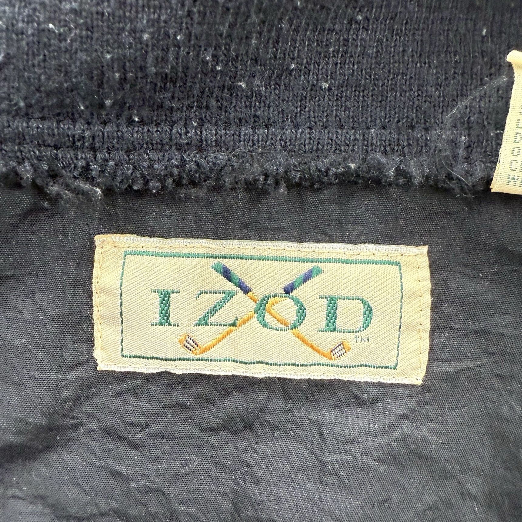 Izod VINTAGE IZOD Windbreaker Jacket Men L Black Nylon Outdoors Golf Golfing Windbreaker Full Zip Pockets Embroidered Logo Size US L / EU 52-54 / 3 - 4 Thumbnail