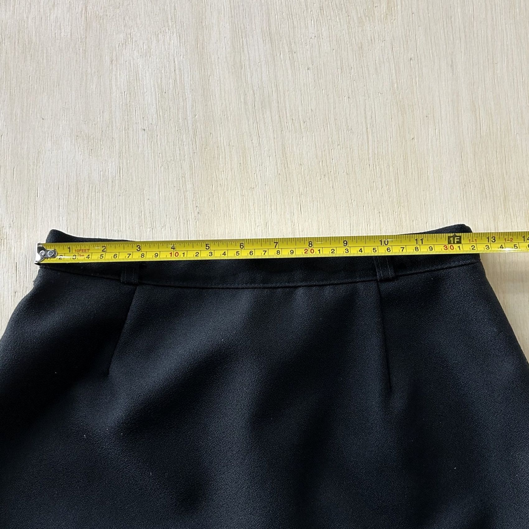 Vintage Womens Black Midi Pencil Skirt Elastic Waist Slit Workwear Career Office Medium Size 32" / US 10 / IT 46 - 3 Thumbnail