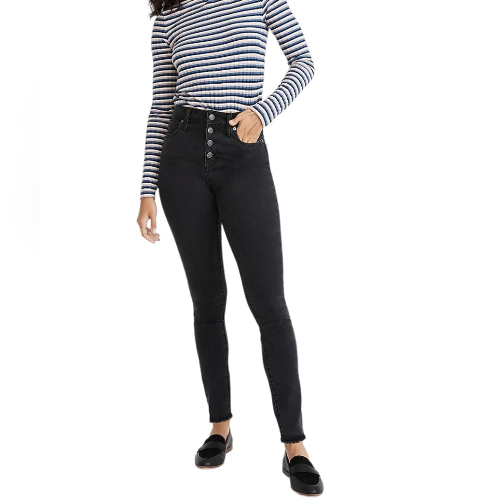 Madewell Madewell 10" High Rise Skinny Jeans Button edition 27 Size 27" / US 4 / IT 40 - 2 Thumbnail
