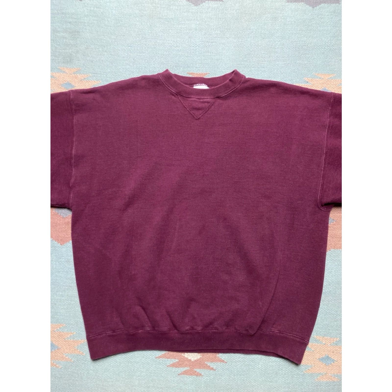 Tultex VINTAGE 90s Tultex Sweatshirt Crewneck Maroon Red Cotton Heavyweight XL Men Pullover Blank Shirt Size US XL / EU 56 / 4 - 2 Thumbnail