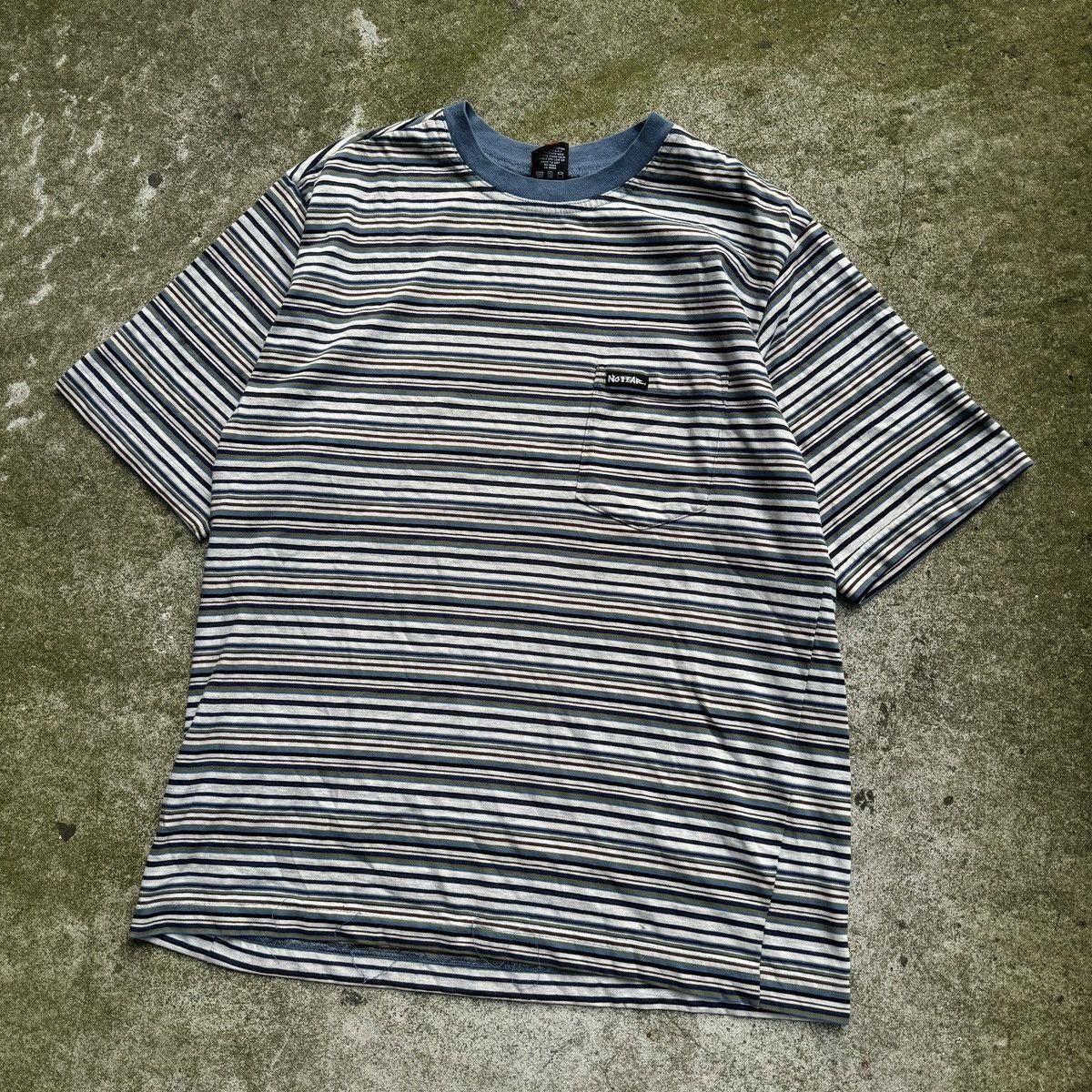 Vintage Thrashed Faded Distressed No Fear Striped Shirt ERD Grunge Size US L / EU 52-54 / 3 - 6 Thumbnail