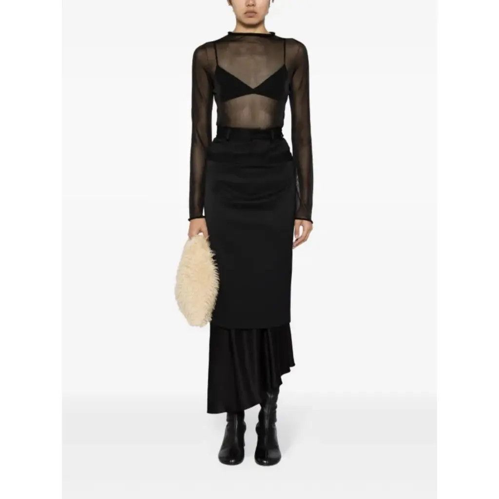 MM6 Maison Margiela layered asymmetric skirt
