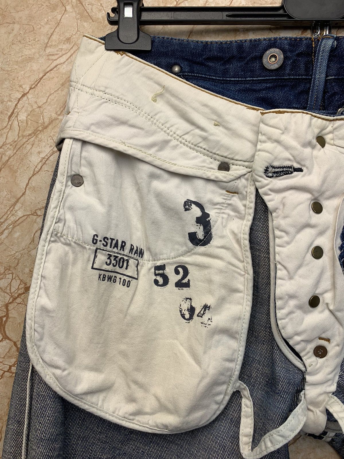 G-Star Lumber Narrow Handcrafted Buckle Back Selvedge Denim Jeans Size US 31 - 18 Thumbnail