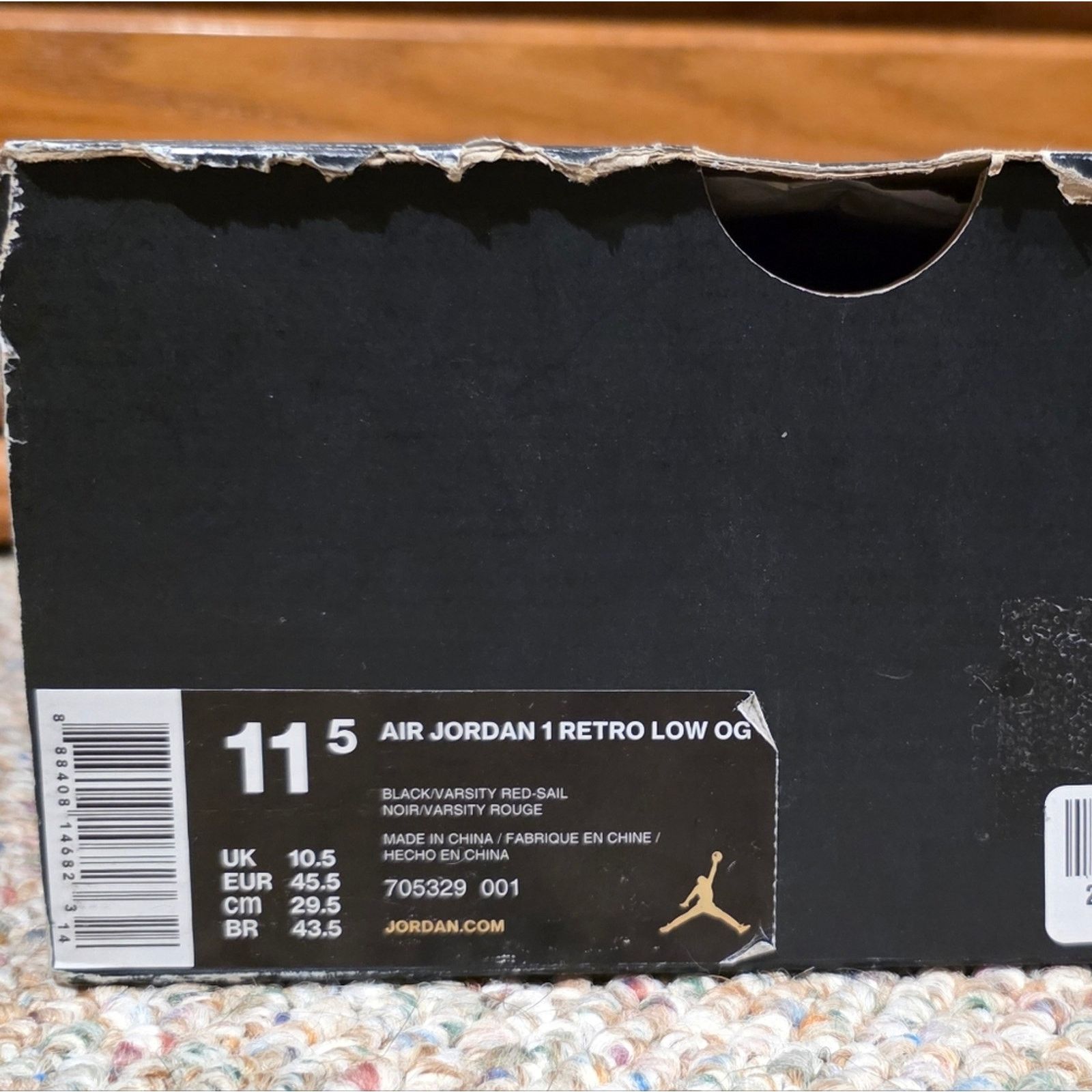 Nike Nike Air Jordan 1 Retro Low OG Bred 2015 | Size 11.5 Size US 11.5 / EU 44-45 - 7 Thumbnail