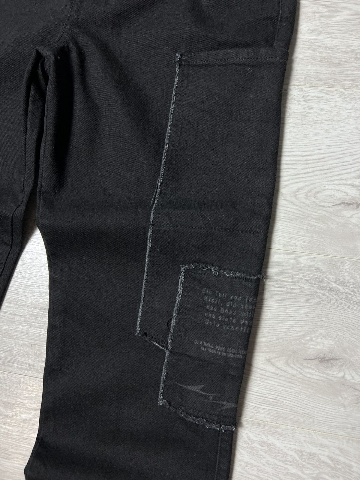 Other Y2K Style Ola Kala Patched Black Denim Pants Stretch Jeans Size US 32 / EU 48 - 7 Thumbnail