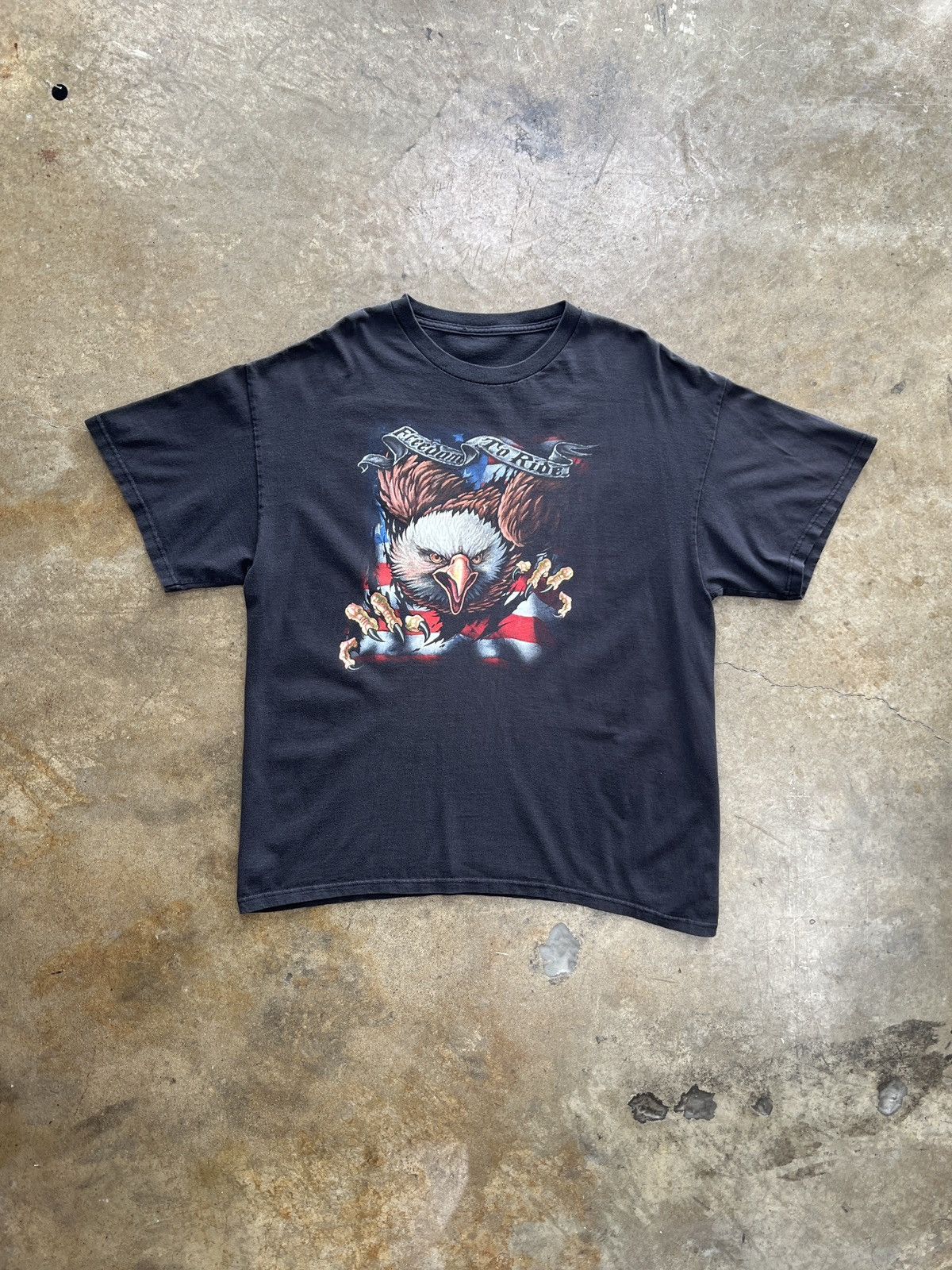 Harley Davidson Vintage Freedom to Ride Eagle American Flag Motorcycle XL Size US XL / EU 56 / 4 - 2 Thumbnail