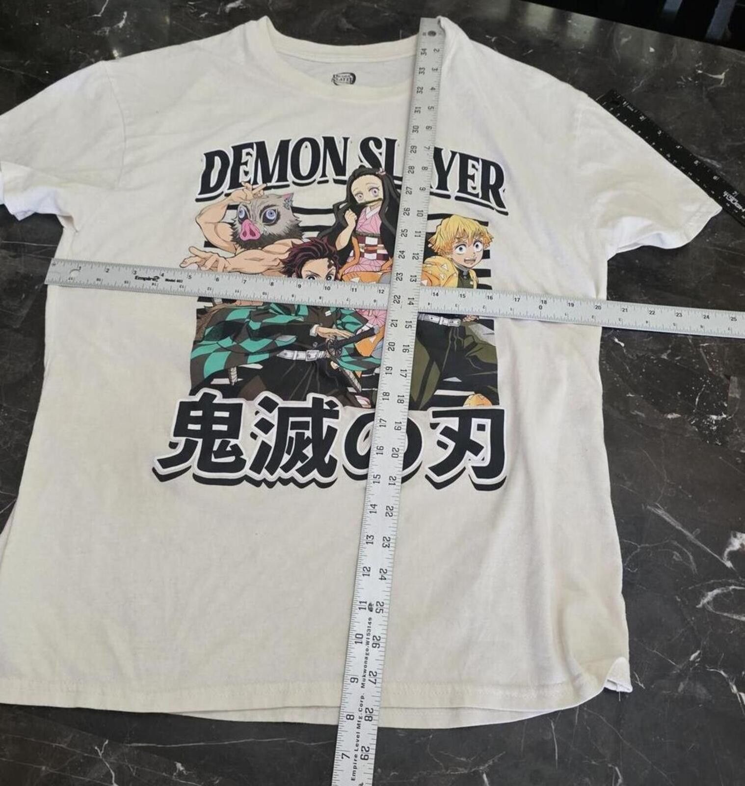 Other Demon Slayer Anime Graphic Tee T-Shirt Size Large L White Size ONE SIZE - 5 Thumbnail