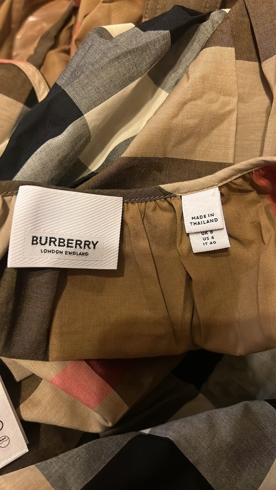 Burberry Burberry Round Neck Taupe Brown IP Check Cotton Belted Dress Size M / US 6-8 / IT 42-44 - 7 Thumbnail