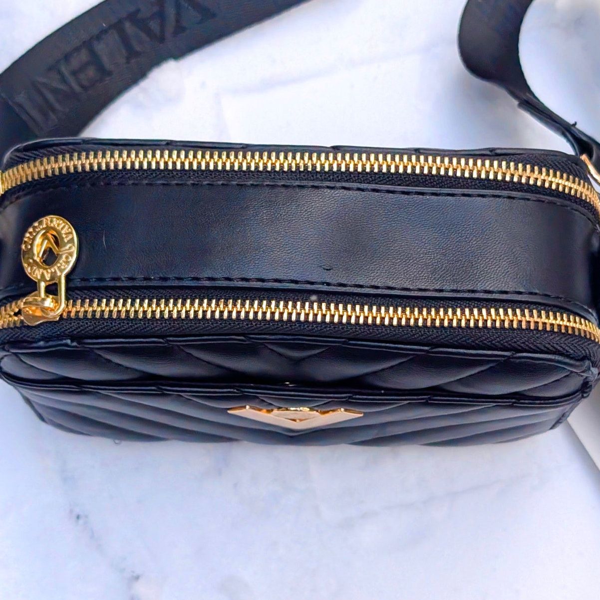 Valentino NWT Valentino Orlandi Black Quilted Leather Camera Bag Size ONE SIZE - 3 Thumbnail