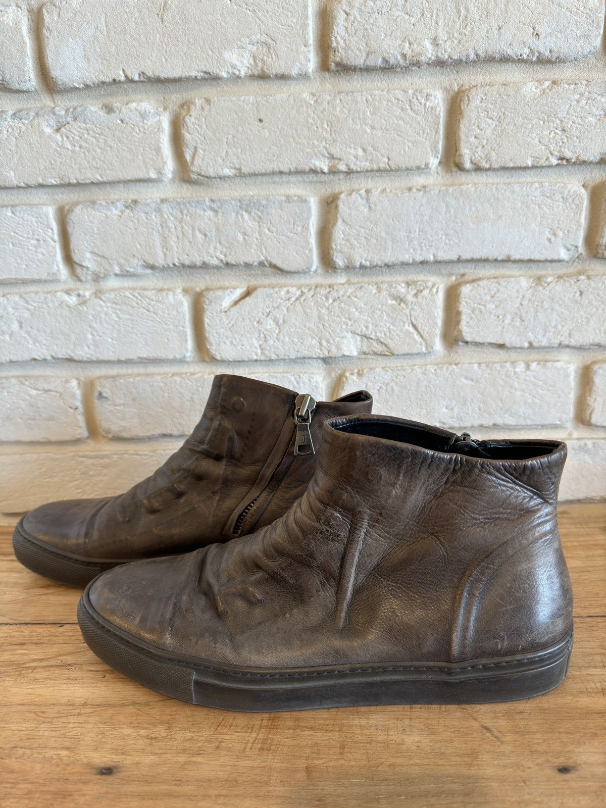 Reed Ghosted Leather High Top Sneakers