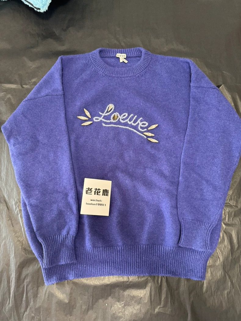 Loewe Loewe Water drill purple sweater Size L / US 10 / IT 46 - 2 Thumbnail