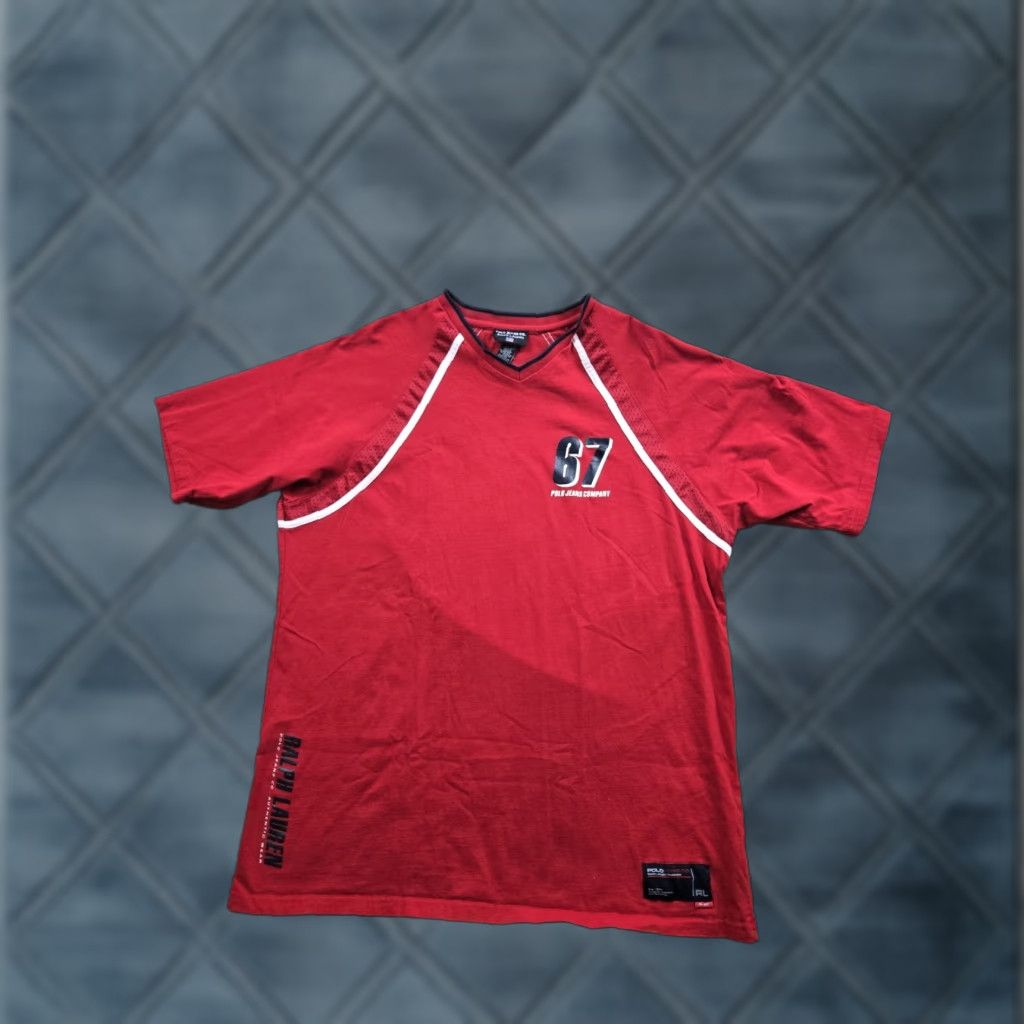 Polo Ralph Lauren VINTAGE Polo Jeans Co Shirt XL Mens Red Short Sleeve Graphic USA Made Y2K Size US XL / EU 56 / 4 - 1 Thumbnail