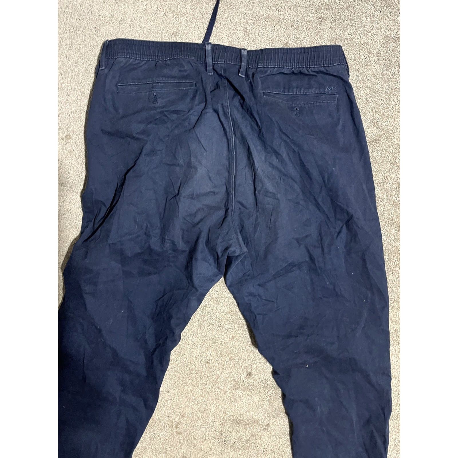 Michael Kors Michael Kors Mens Joggers XL Navy Blue Solid Check Pattern Size US 36 / EU 52 - 4 Thumbnail