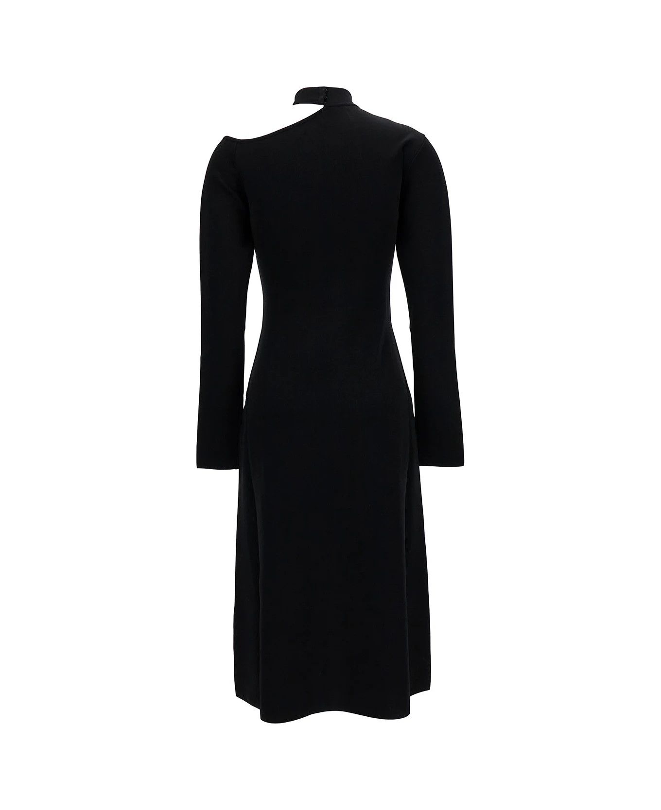 Salvatore Ferragamo o1y0326 Midi Dress in Black Size XS / US 0-2 / IT 36-38 - 1 Thumbnail
