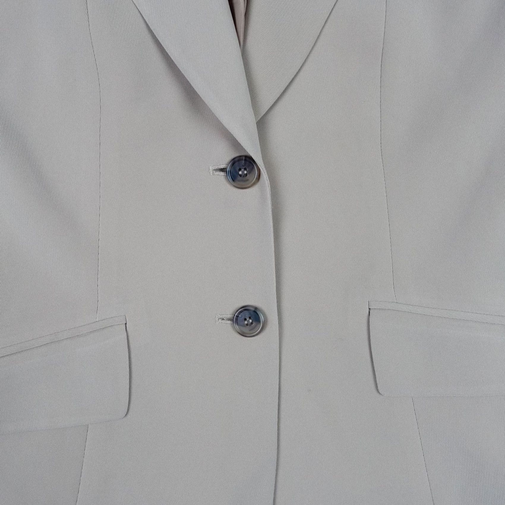 Vintage Tahari Blazer Womens 6 Tan Two Button Career Office Jacket ASL Solid Twill Polyester Lined Regular Size 6 Wardrobe Basic Jacket Womens Mens? Size M / US 6-8 / IT 42-44 - 3 Thumbnail