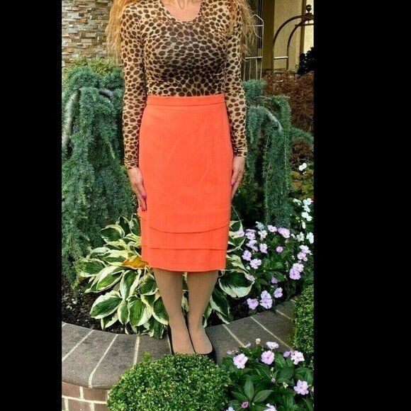 Escada Escada Margaretha Ley Skirt 36 6 Virgin Wool Layered Tier Pe Size 28" / US 6 / IT 42 - 1 Thumbnail