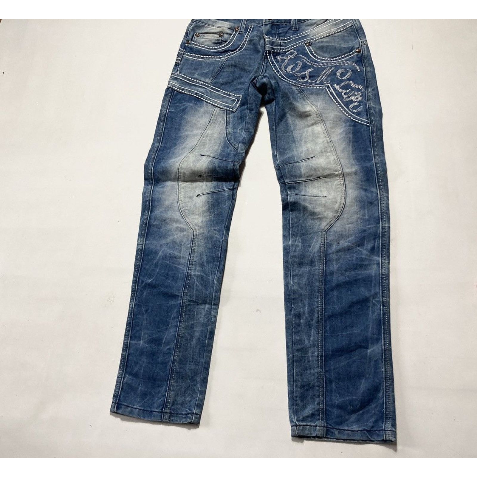 Hysteric Glamour × Vintage Vintage Kosmo Lupo Embroidered Logo Jeans 90s Size US 31 - 6 Thumbnail