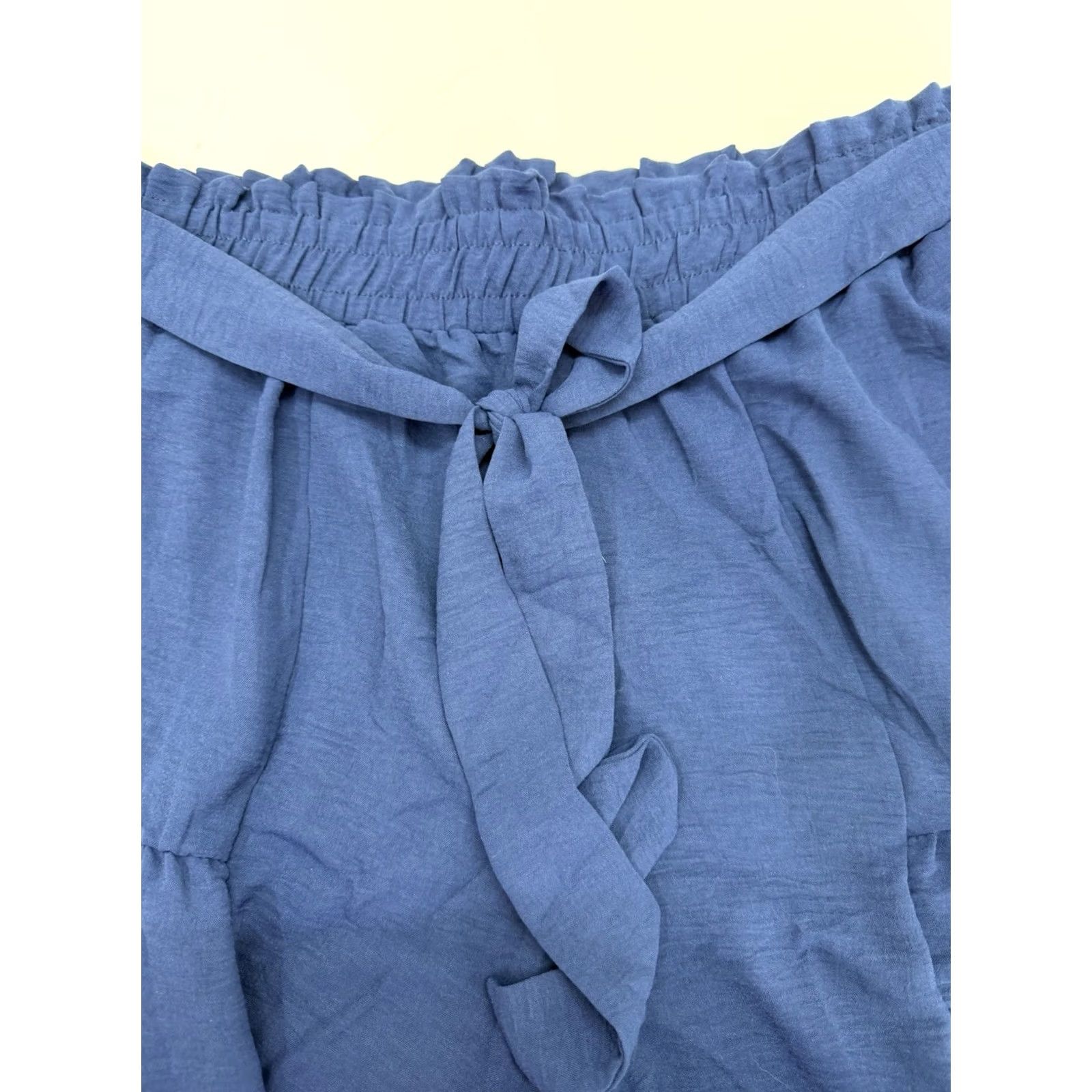 Vintage Hey Moments Womens Shorts XL Blue Ruffled Shorts NWT You Style Paperbag Summer Casual Size 40" / US 18 - 4 Thumbnail