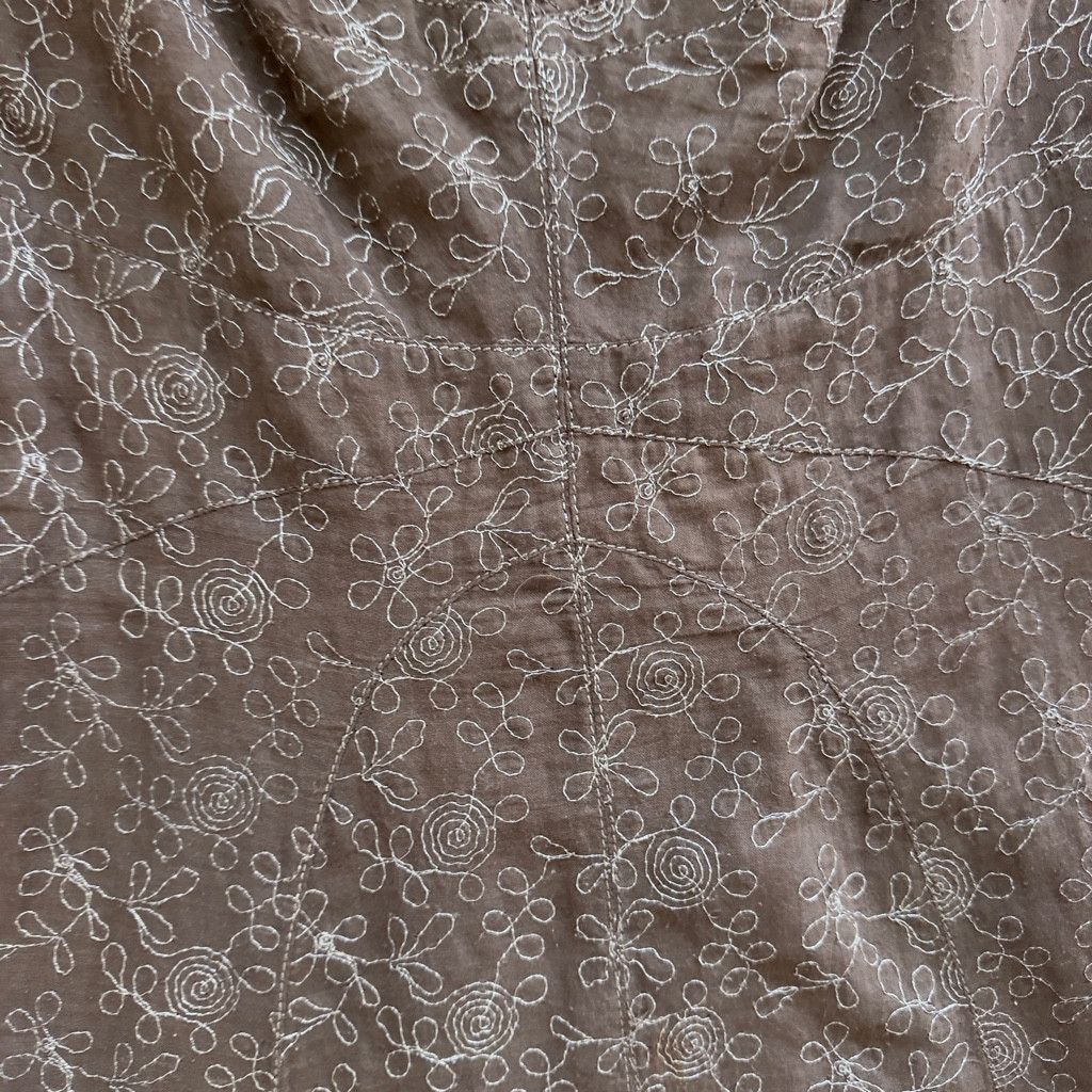 Dover Street Market Tree brown hand washed cotton embroidered strappy dress XS Size XXS / US 00 / IT 34 - 4 Thumbnail