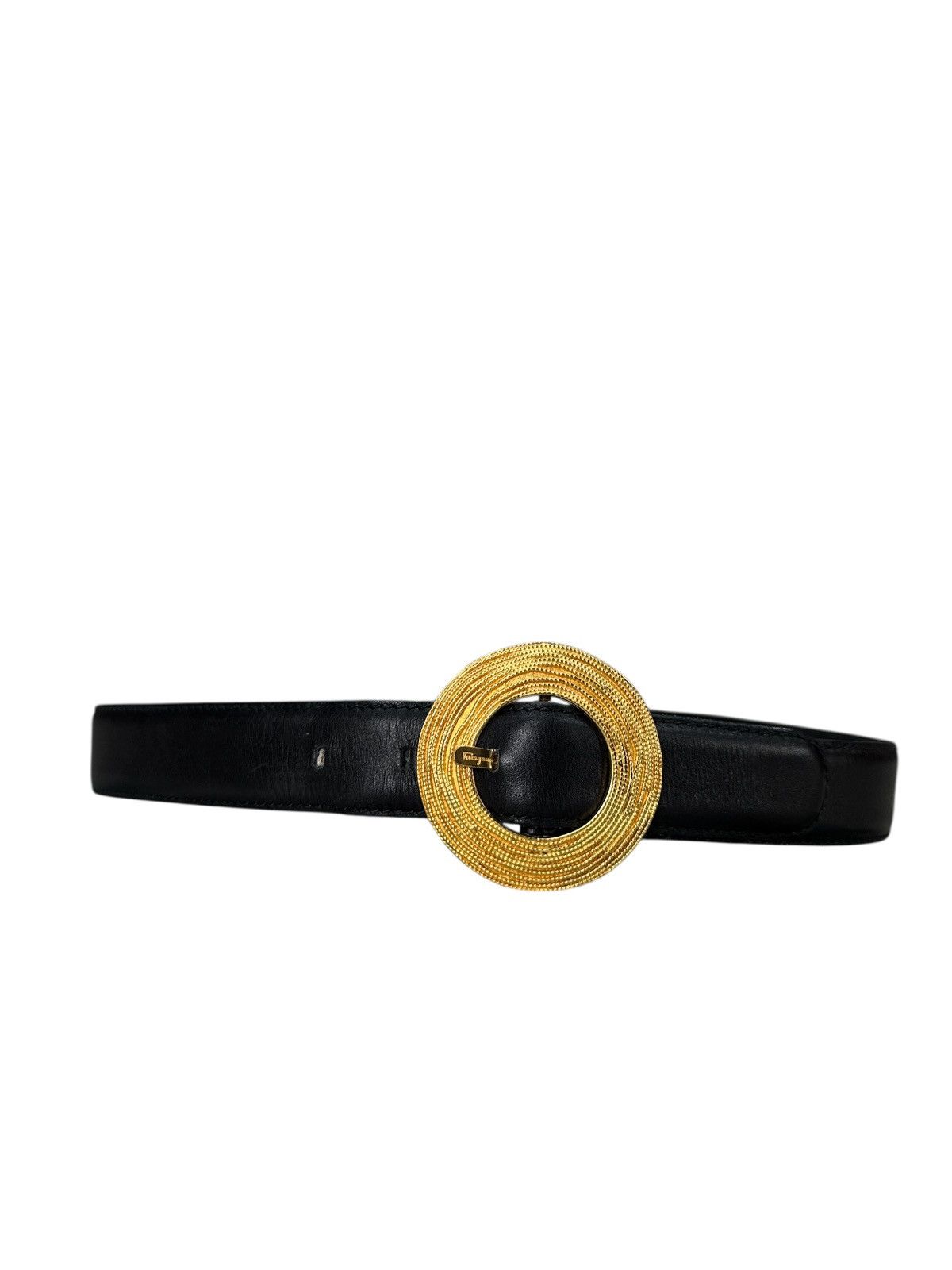 Salvatore Ferragamo VINTAGE SALVATORE FERRAGAMO GOLDEN BUCKLE LEATHER BELT Size 30 - 1 Thumbnail