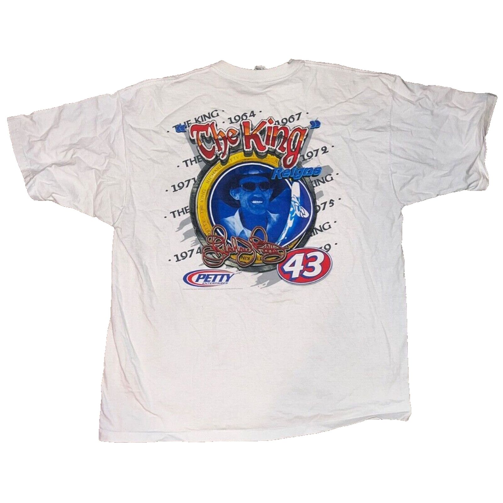 Fruit Of The Loom Richard Petty The King 43 NASCAR T Shirt 2XL Fruit Loom VTG Size US XXL / EU 58 / 5 - 3 Thumbnail