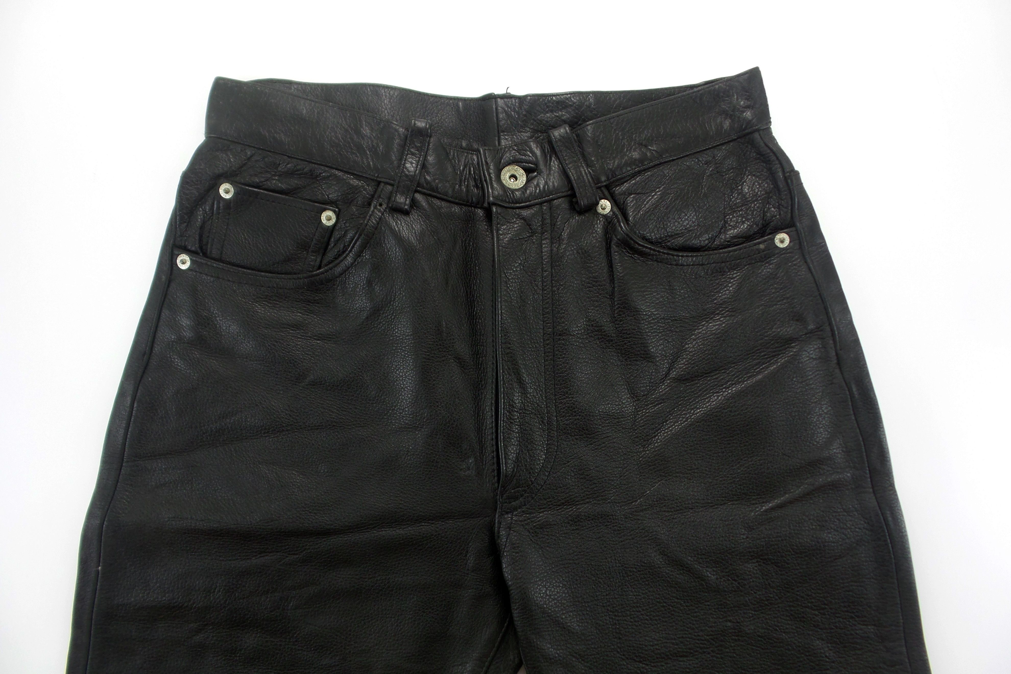 Leather × Vintage Vintage Wrinkle GGG Pour Homme Leather Pants W30xL44.5 Size US 30 / EU 46 - 2 Thumbnail
