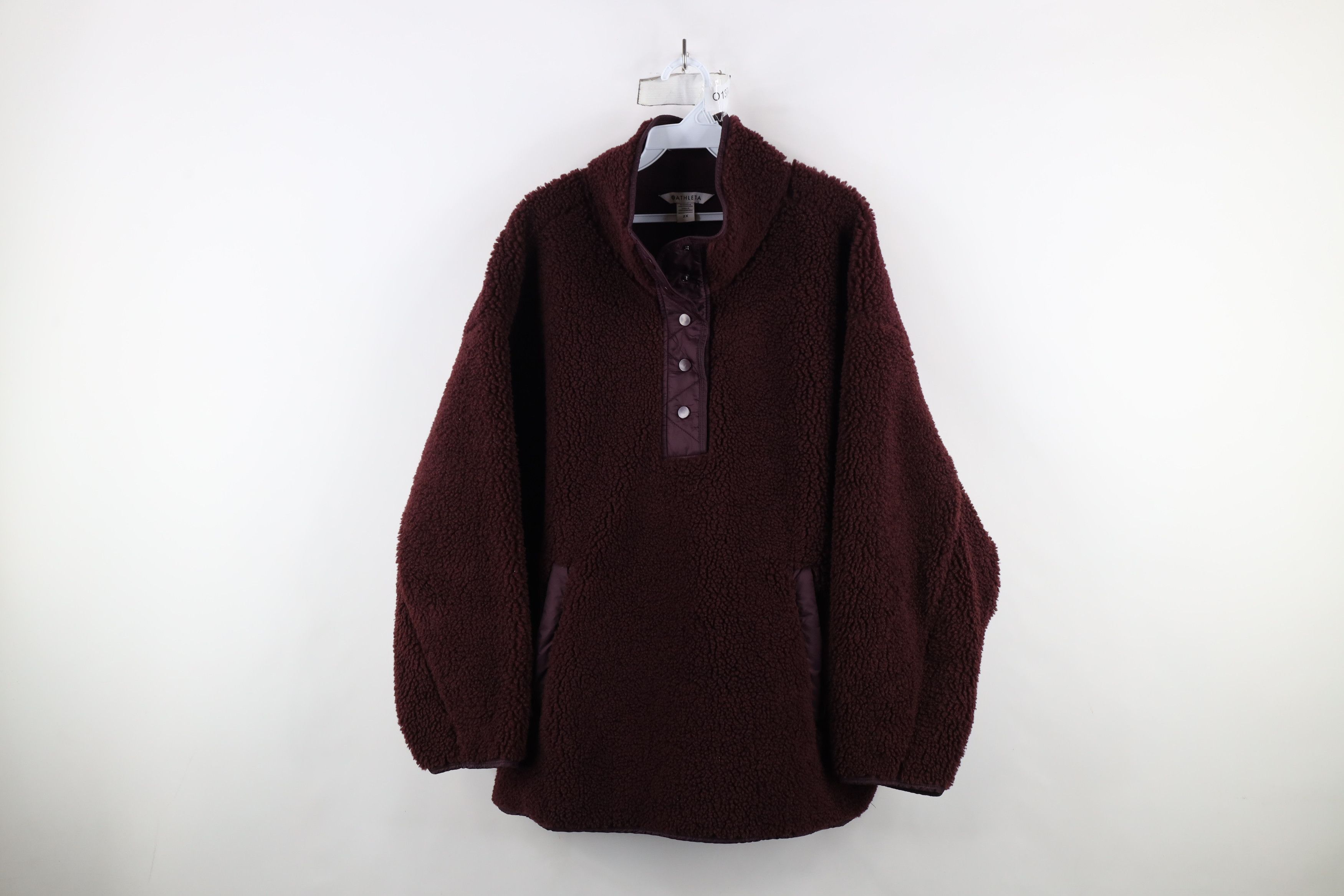 Athleta × Vintage Athleta Deep Pile Fleece Snap Button Pullover Sweatshirt Size XXL / US 16-18 / IT 52-54 - 1 Thumbnail