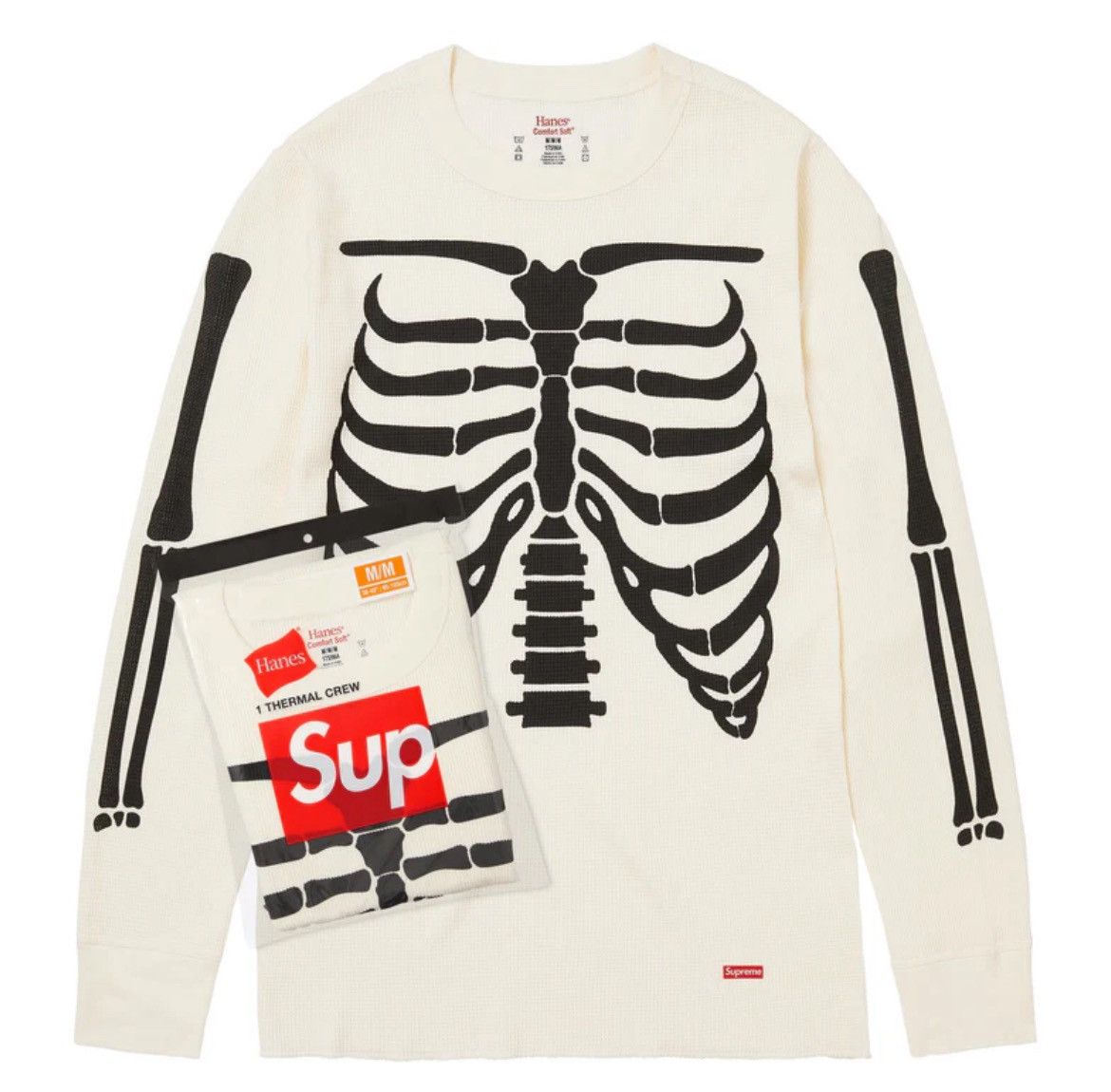 Supreme Supreme Hanes Bones Thermal Crew White Size Extra Large Size ONE SIZE - 4 Thumbnail
