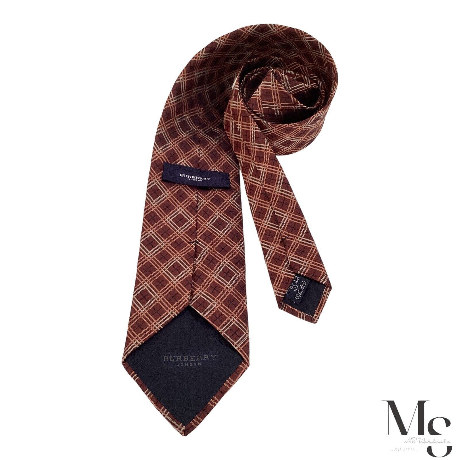 Burberry BURBERRY LONDON Brown PLaids & Cheks Silk Tie Made In Italy Size ONE SIZE - 1 Thumbnail