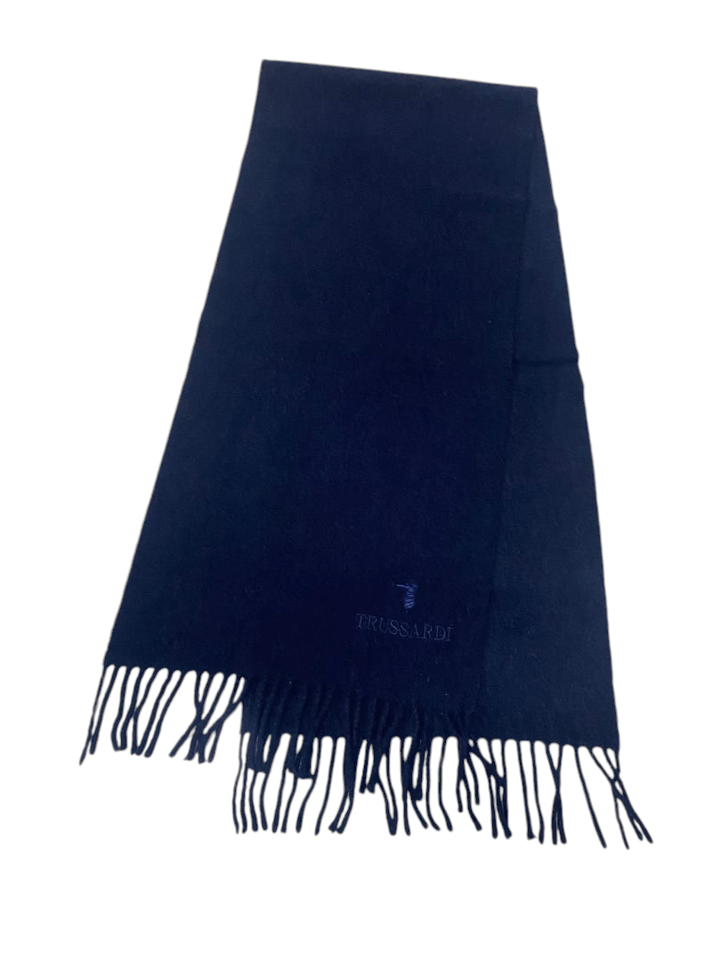 Trussardi Trussardi Wool Scarf - Navy Blue - 54" x 12" - Made in Italy Size ONE SIZE - 1 Thumbnail