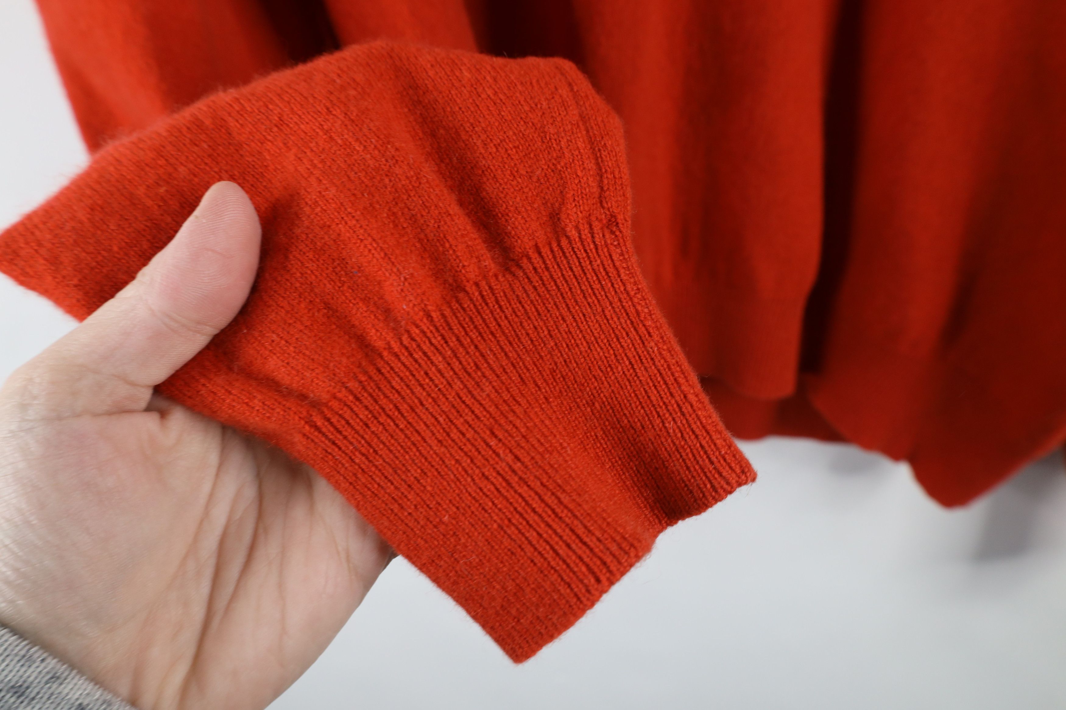 Lands' End × Vintage Vintage 90s Lands End Cashmere Knit V-Neck Sweater Orange Size L / US 10 / IT 46 - 5 Thumbnail
