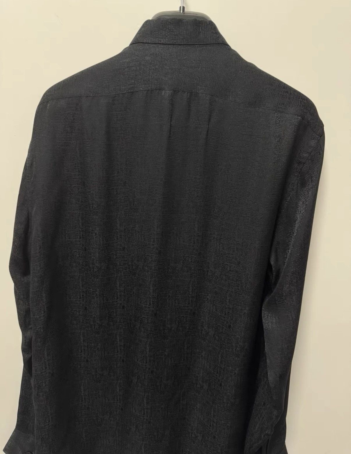 Saint Laurent Paris Saint Laurent (SLP) 17FW Silk Embossed "Black Knight" Shirt Size US S / EU 44-46 / 1 - 4 Thumbnail