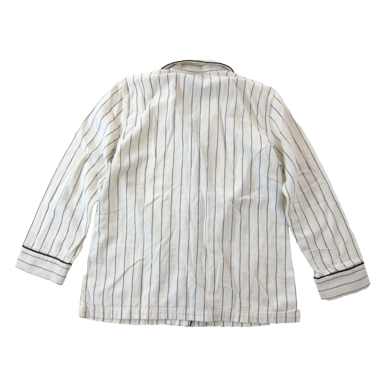 Ralph Lauren VINTAGE Ralph Lauren Green Label Cotton Black Ivory Stripe Collared Pajama Shirt M Size M / US 6-8 / IT 42-44 - 2 Thumbnail