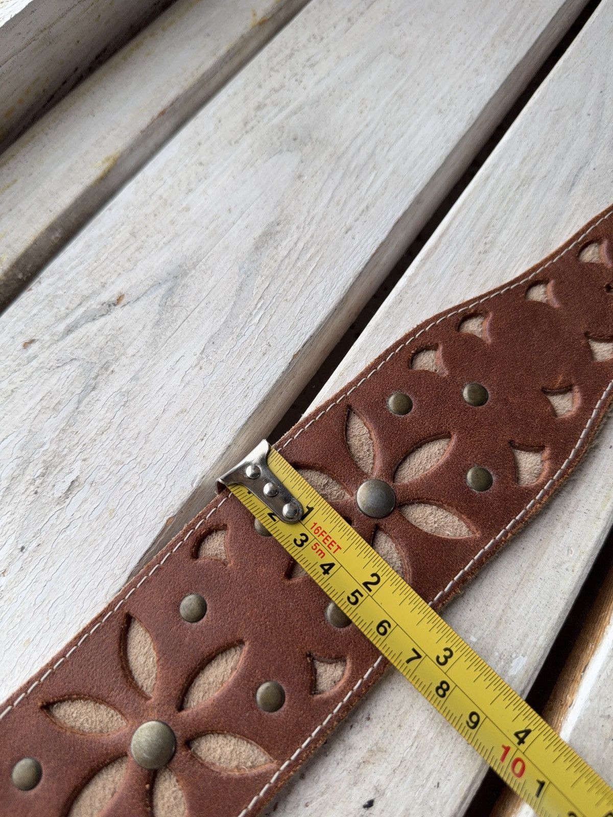 Vintage Vintage Japanese Retro Y2K Brown Leather Boho Western Belt Size ONE SIZE - 11 Thumbnail
