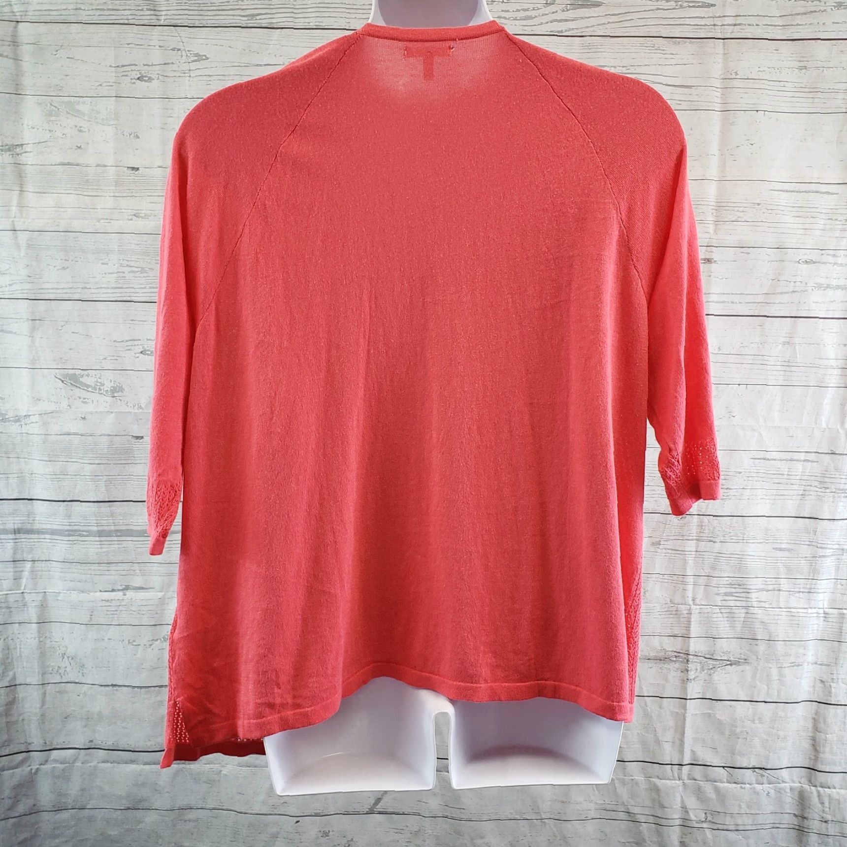 Vintage Maurices Womens Cardigan Pink Open Front Cotton Blend Half Sleeves 2X Size XXL / US 16-18 / IT 52-54 - 4 Thumbnail