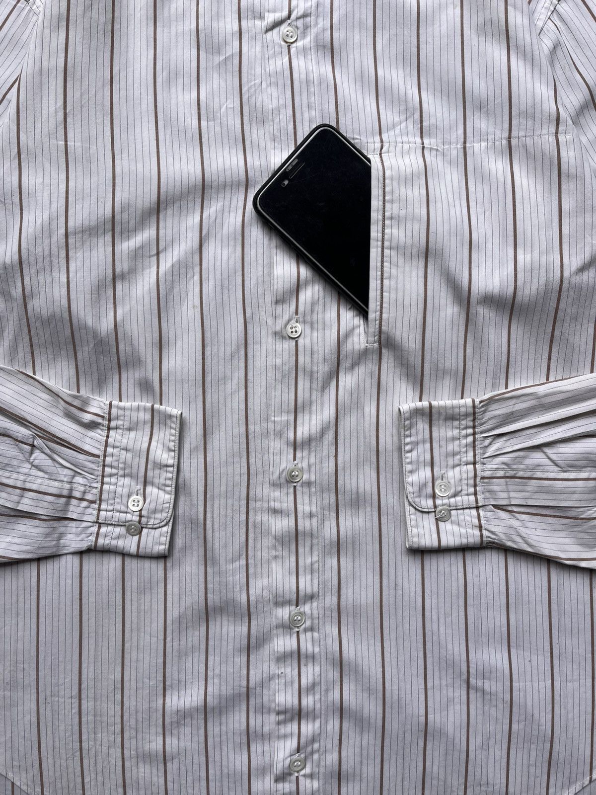 Issey Miyake Issey Miyake Button Up Shirt Striped Pocket Size US L / EU 52-54 / 3 - 3 Thumbnail