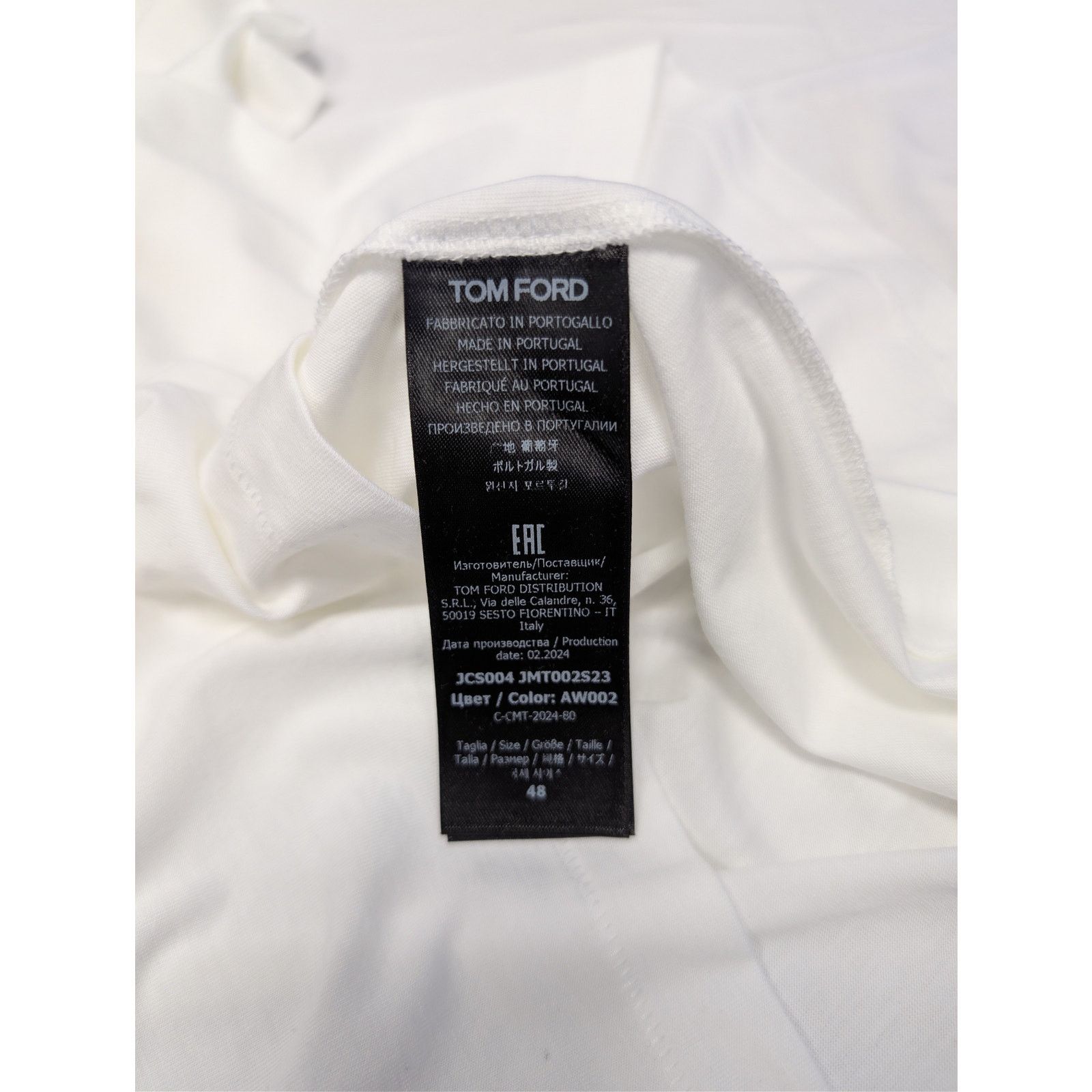 Tom Ford o1rshd1 CC20 T-Shirt in White Size US M / EU 48-50 / 2 - 17 Thumbnail