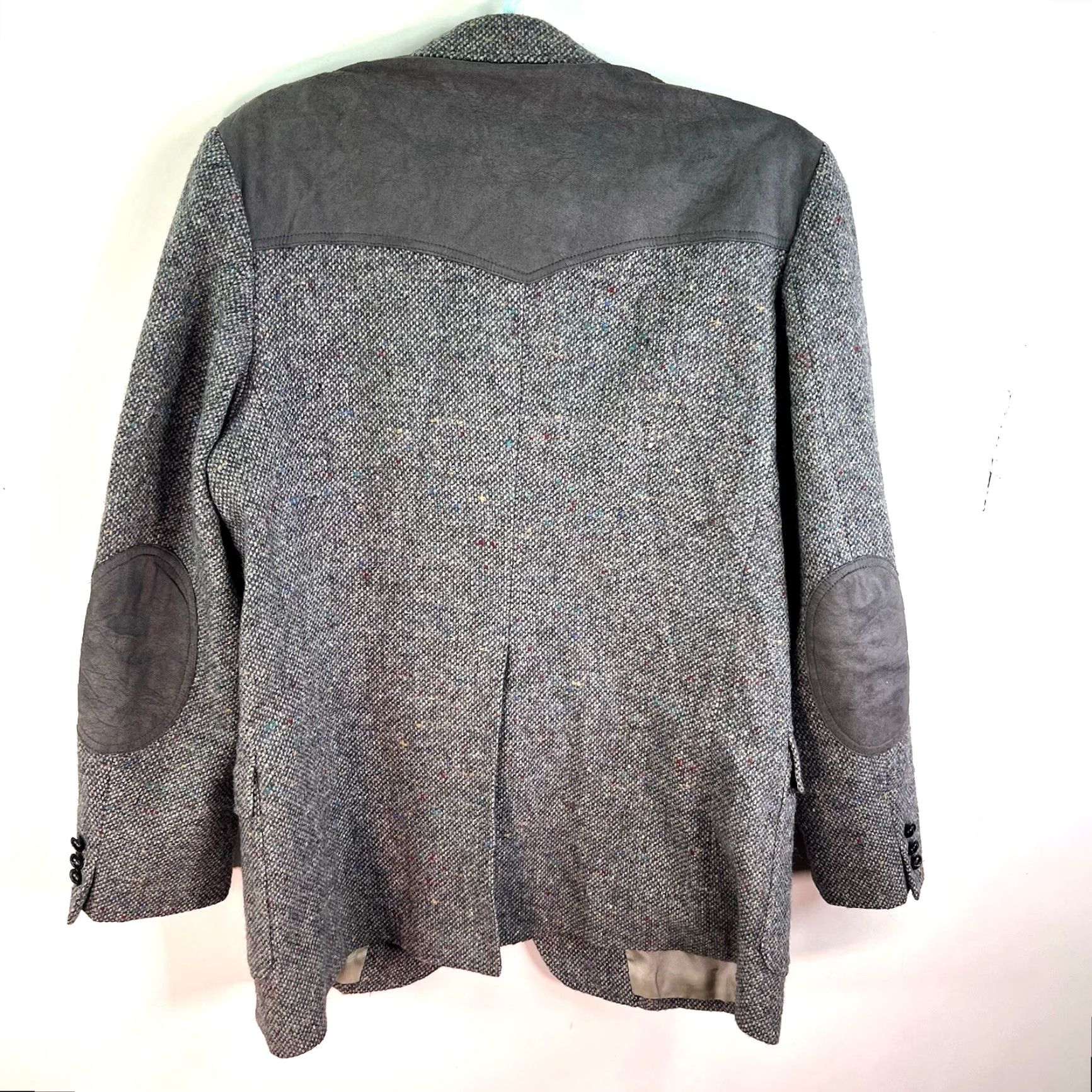 Pendleton Vintage Pendleton Men’s Wool Sport Coat Jacket 46 Gray Western Tweed Herringbone Single-Breasted Size 46R - 7 Thumbnail