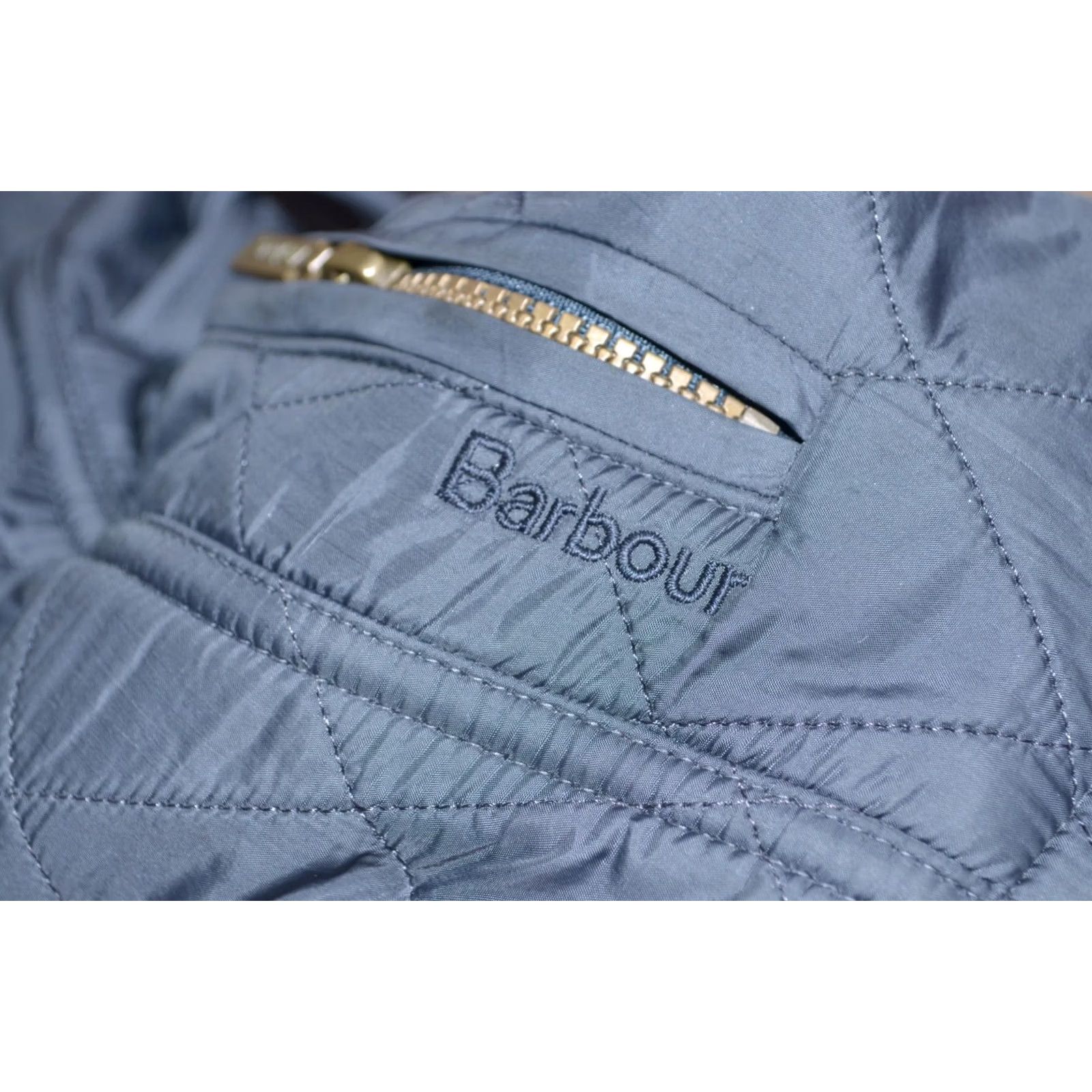 Barbour Barbour Grace Polarquilt Navy Quilted Belted Hooded Zip Pockets Jacket Womens UK10 US6 - Barbour Quilted Coat Core Size L / US 10 / IT 46 - 7 Thumbnail