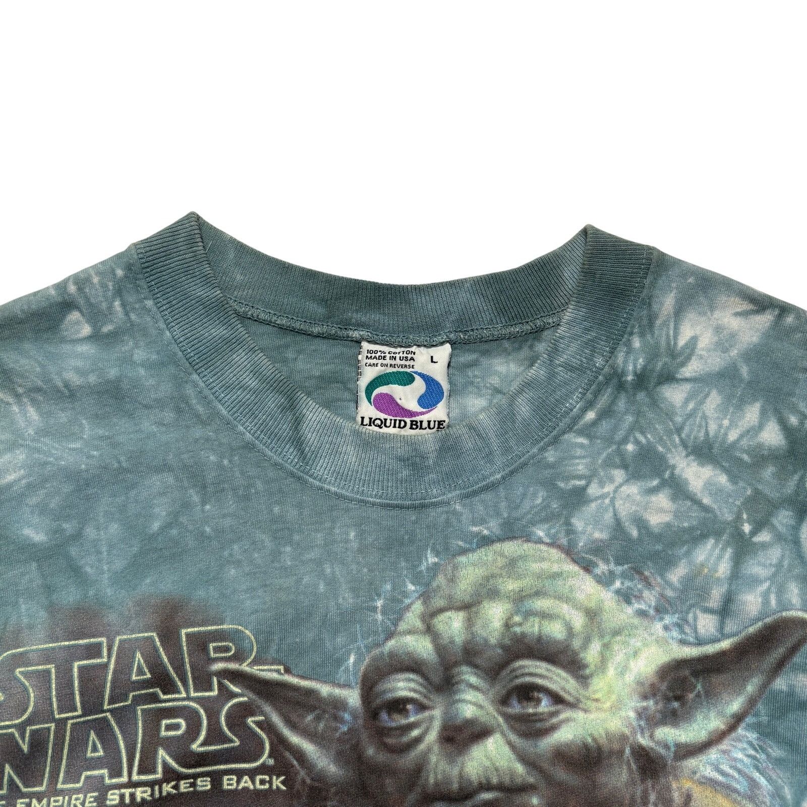 Liquid Blue 90s Star Wars Empire Strikes Back Yoda Liquid Blue T-Shirt L Size US L / EU 52-54 / 3 - 4 Thumbnail