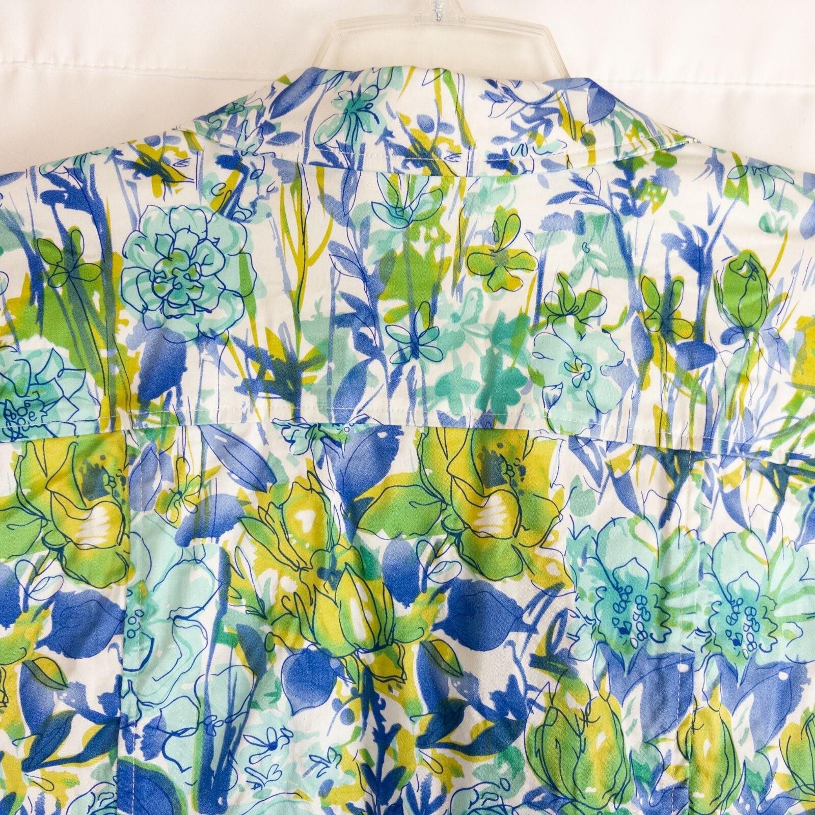 Coldwater Creek Coldwater Creek Blue Floral Jacket Womens Petite Large Size L / US 10 / IT 46 - 11 Thumbnail