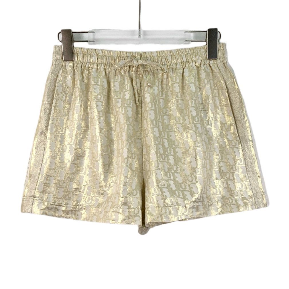 Dior Dior Gold Logo Jacquard Full Print Mulberry Silk Shorts Size 27" / US 4 / IT 40 - 1 Thumbnail