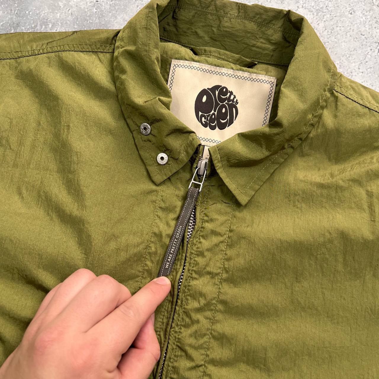 Pretty Green Pretty Green Crinkle Nylon Light Jacket Green Size L Size US L / EU 52-54 / 3 - 4 Thumbnail